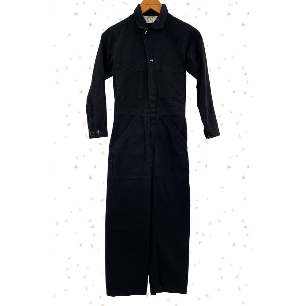 Big Bud Press Basic Black Everyday Jumpsuit Boilersuit Coveralls Cotton Size XXS